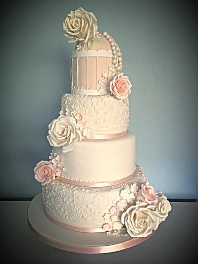Vintage birdcage wedding cake  - Cake by Samantha Tempest