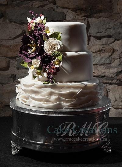 Carefree Elegance - Plum Coloured Fall Wedding Cake - Cake by RMCCakeCreations