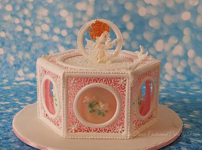 Royal icing lace and Cherub - Cake by Prachi Dhabaldeb