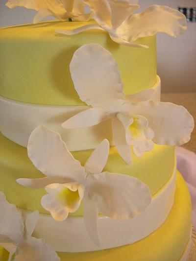 Orchid Wedding Cake - Cake by Deanna Dunn