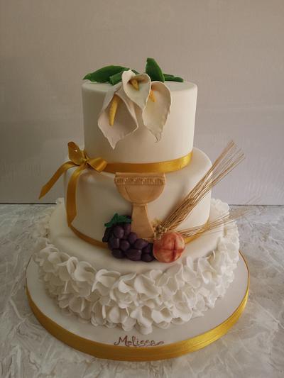 First communion ruffle cake - Cake by Simona
