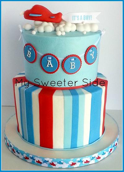Airplane baby shower  - Cake by Pam from My Sweeter Side