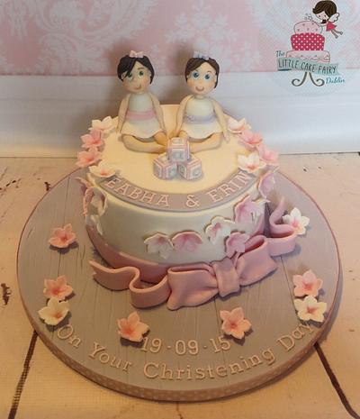 Twins Christening Cake - Cake by Little Cake Fairy Dublin