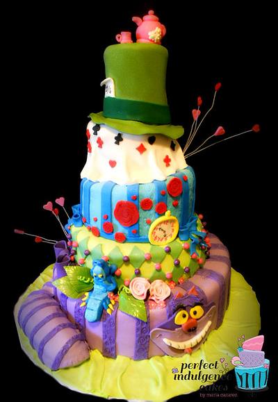 Alice in Wonderland Sweet 16 - Cake by Maria Cazarez Cakes and Sugar Art