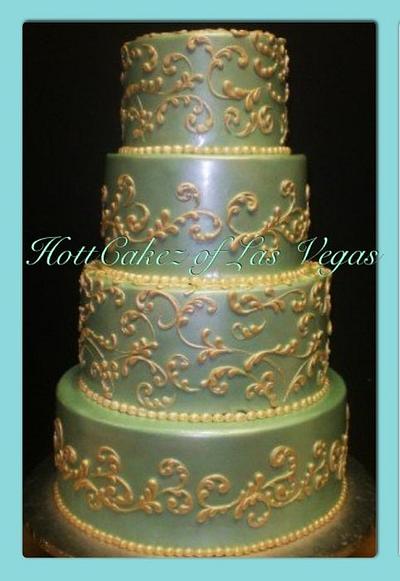 Scrolled elegance - Cake by HottCakez of Las Vegas