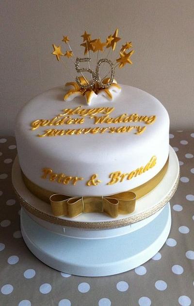 Golden Wedding Anniversary cake - Cake by Carrie