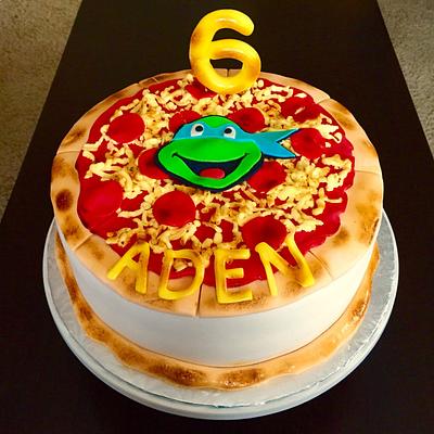 Ninja turtle pizza cake - Cake by CustomCakebySam