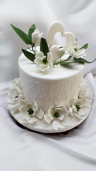  romantic wedding with magnolia - Cake by Kaliss