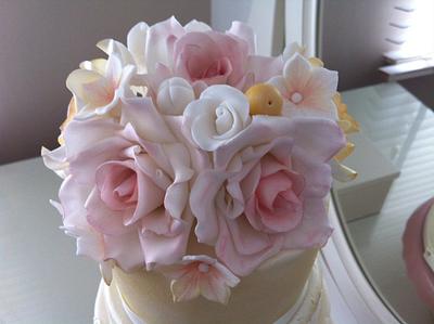 Flower top wedding cake  - Cake by Carry on Cupcakes