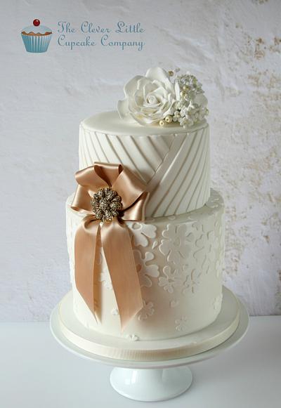 Pleated Wedding Cake - Cake by Amanda’s Little Cake Boutique