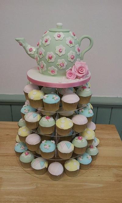 Cath Kidston style wedding cupcake tower - Cake by Wendy 