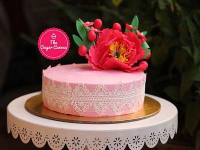Floral blush  - Cake by TheSugarCanvas