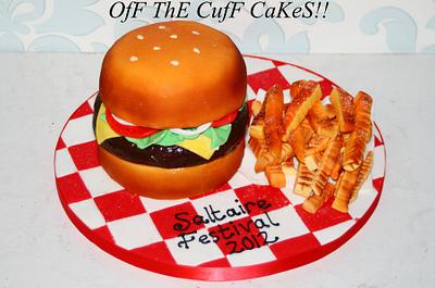 Burger & fries anyone?  - Cake by OfF ThE CuFf CaKeS!!