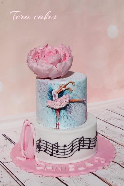 hand painted cake for ballerina  - Cake by Tera cakes