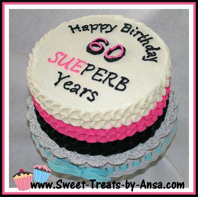 Pink White Black Birthday Cake - Cake by Ansa