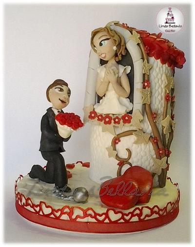 funny wedding  - Cake by Linda Bellavia Cake Art