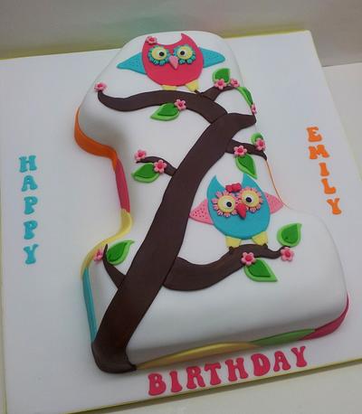 Owl Birthday Cake - Cake by Sarah Poole