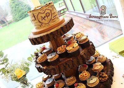 Woodland Wedding Cupcake Tower - Cake by Scrumptious Buns