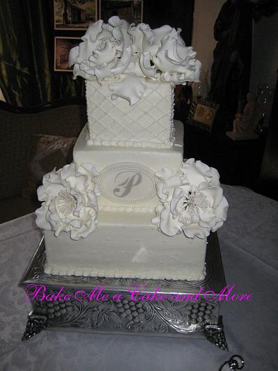 Buttercream wedding cake with Gumpaste Peonies - Cake by Charlotte VanMol