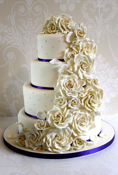 Cascading rose cake - Cake by Zoe's Fancy Cakes