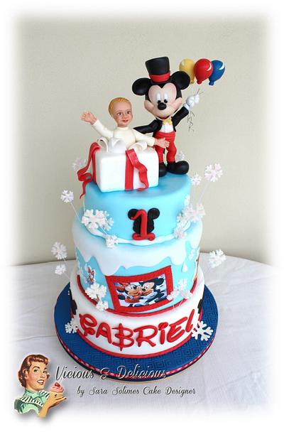 Mickey mouse cake for Gabriel - Cake by Sara Solimes Party solutions