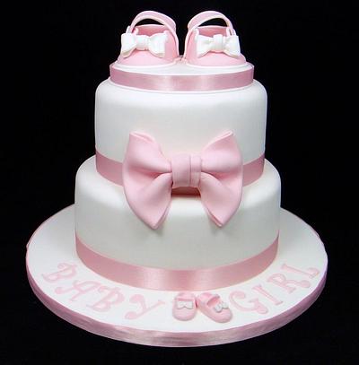 Pink Shoes Baby Shower/Christening Cake - Cake by Ceri Badham