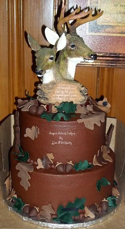 Deer & Leaves ~ Grooms Cake - Cake by Sugar Sweet Cakes