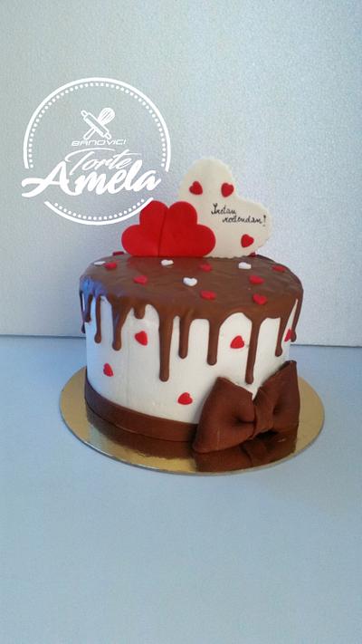 Choco drip hearts cake - Cake by Torte Amela