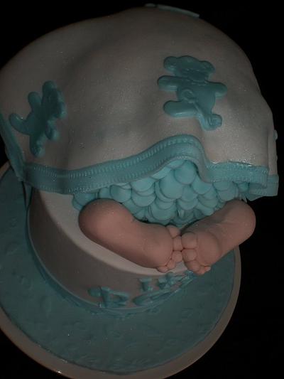 baby Blue ruffles  - Cake by Sugarart Cakes