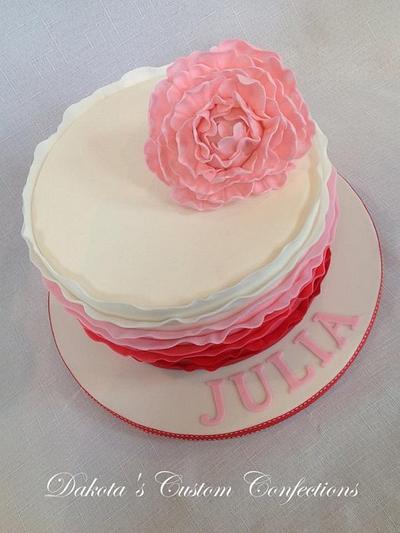 Ombre ruffle birthday cake - Cake by Dakota's Custom Confections