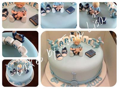 Joint Christening/first birthday - Cake by Cakes by Julia Lisa