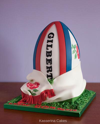 Rugby ball birthday cake - Cake by Kasserina Cakes
