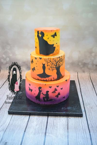 Love story cake airbrush - Cake by Meshmesha