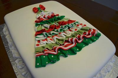 Ruffle Christmas Tree Cake - Cake by Hello, Sugar!