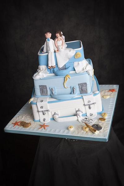 Blue Suitcase Cake - Cake by Kelly Mitchell