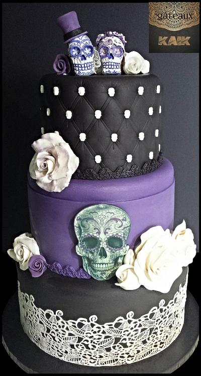 black wedding cake,till death do Us part cake - Cake by ann