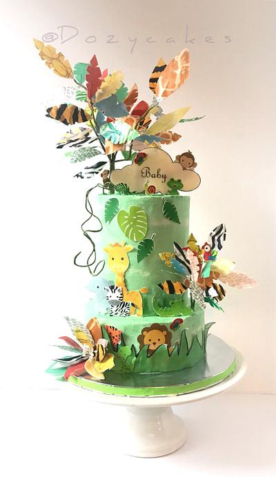 Jungle Love Baby Shower Cake - Cake by Dozycakes