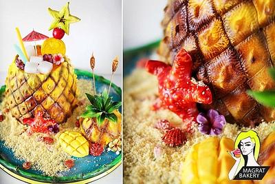 Pineapple Cocktail  Cake  - Cake by Maria Magrat