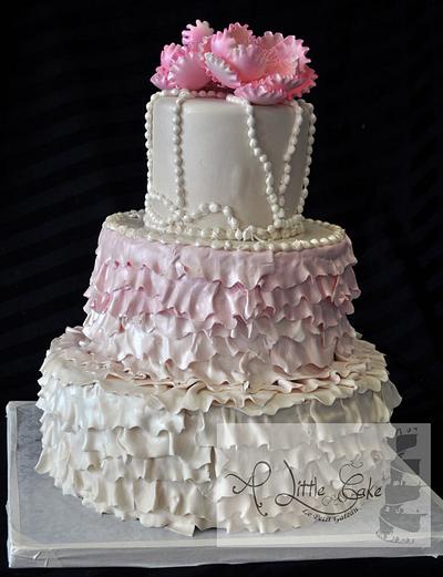 A Custom Fondant Wedding Cake - Cake by Leo Sciancalepore