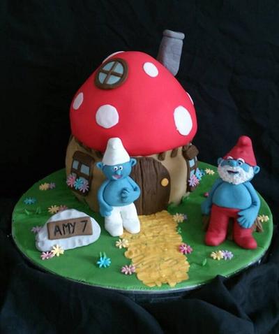 A smurfs home - Cake by tasha kelly