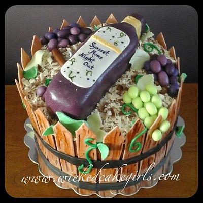 Moms night out wine cake - Cake by Wicked Cake Girls