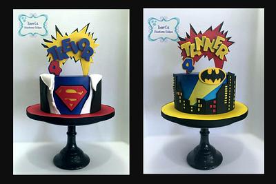 Superhero twins!!  - Cake by Lori Mahoney (Lori's Custom Cakes) 