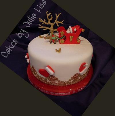 Santa & his sleigh Christmas Cake - Cake by Cakes by Julia Lisa