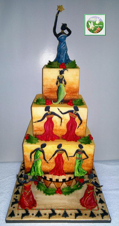 9 ladies dancing ,On the 9th day of Christmas. .. - Cake by AWG Hobby Cakes