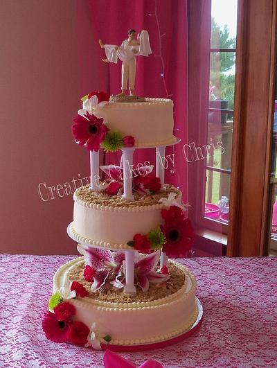 Pinks and the Beach Wedding - Cake by Creative Cakes by Chris