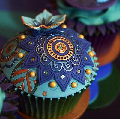 Peacock Cupcakes - Cake by Rebecca Bullough