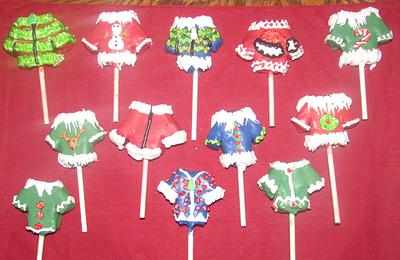 Ugly Sweater cake pops/to go with cake  - Cake by Laura 