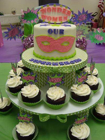 Teacher Appreciation Cake & Cupcakes (Our Superheroes) - Cake by Toni (White Crafty Cakes)