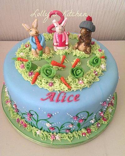 Hand painted Peter Rabbit cake - Cake by LollysKitchen