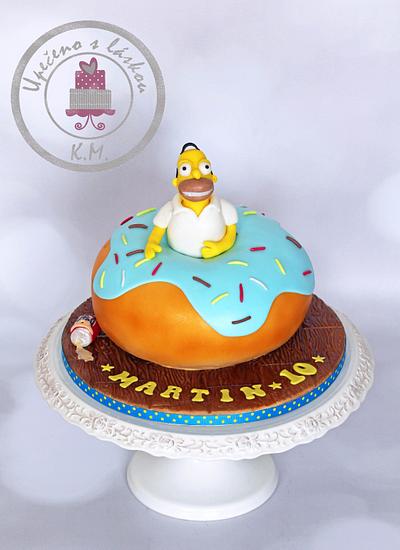 Homer Simpson in doughnut  - Cake by Tynka